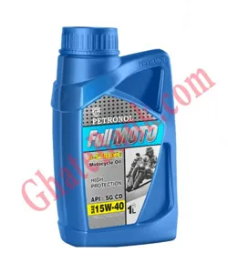 روغن موتور سیکلت چهار زمانه پترونول مدل فول موتو SAE 15w-40 ظرفیت ۱ لیتر